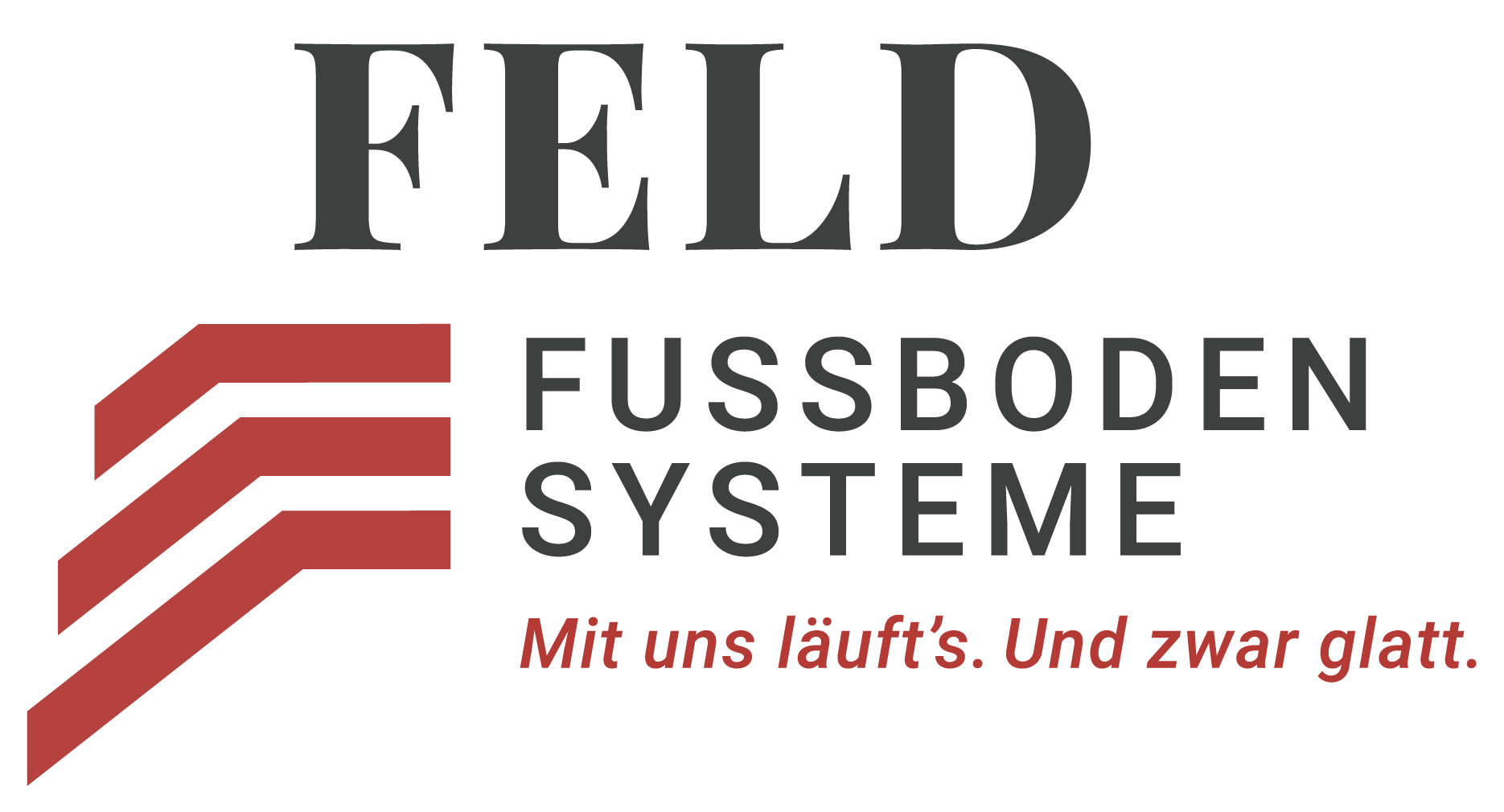 Feld Fussbodensysteme Logo mit Tagline für Web